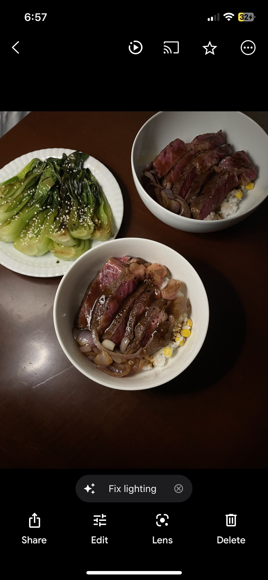 Steak with rice